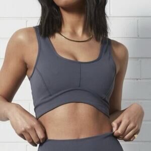 ALLFENIX Graphite Gray Rise Contour Active Workout Gym Yoga Sports Bra Size‎ S